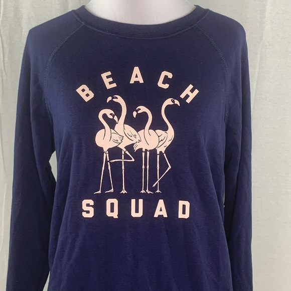 Old Navy flamingo Beach Squad blue sweatshirt NWT - Picture 2 of 13